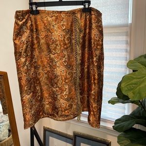 Coldwater Creek Women's Vintage Silk Wrap Skirt